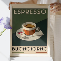 Poster su TELA Caffè Espresso Buongiorno 30X40