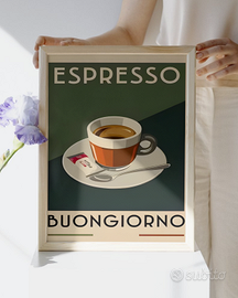 Poster su TELA Caffè Espresso Buongiorno 30X40
