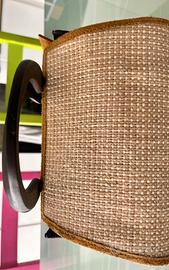 Borsa Estiva ☀️ beige panna con manico in legno 👜