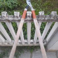 cesoia giardino con manici in legno