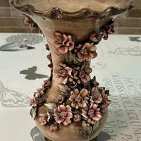 Vaso Capodimonte Vintage Fatto a Mano Fiori