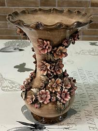 Vaso Capodimonte Vintage Fatto a Mano Fiori