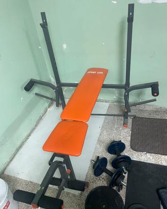 Panca piana  con rack fisso