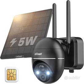 ieGeek Telecamera 4G LTE Solare 2K PTZ 360° nera
