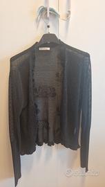 cardigan nero fiori