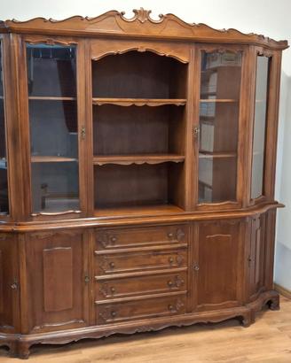 Maestosa Credenza Cristalliera in Legno Stile