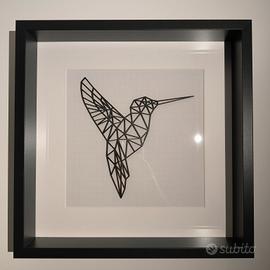 Quadro colibrì geometrico moderno