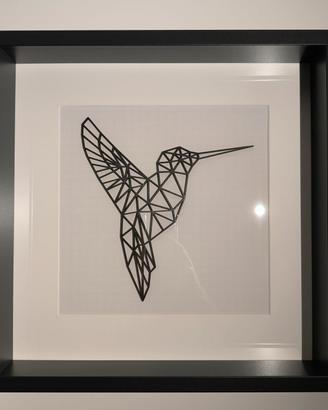 Quadro colibrì geometrico moderno