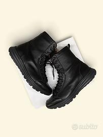 Stivali multiuso in pelle nera Made in Italy 42EU