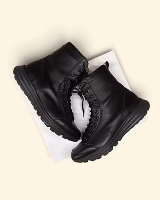Stivali multiuso in pelle nera Made in Italy 42EU