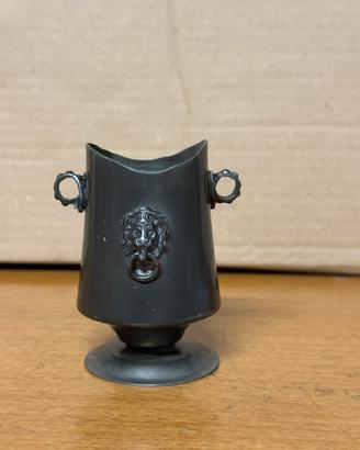 Miniatura vintage secchiello vino in stagno/peltro