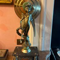 Statuetta in bronzo su marmo cm. 63x29 M. Miss Pri