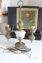 Lampada luce da Tavolo Vintage Anni 50 In Porcella