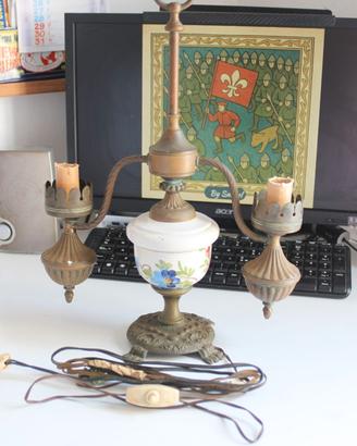 Lampada luce da Tavolo Vintage Anni 50 In Porcella