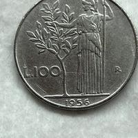 Moneta da 100 Lire  Minerva - Anno 1956