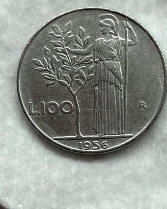 Moneta da 100 Lire  Minerva - Anno 1956