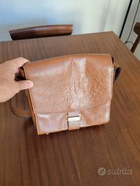 Borsa a Tracolla in Vera Pelle Marrone 