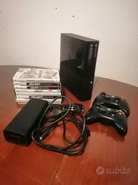 XBOX 360 E CONSOLE GAME + 2 JOYSTICK + 8 GIOCHI