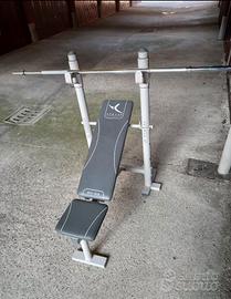 Panca palestra+bilanciere+dischi peso