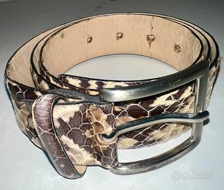 Cintura in pelle stampata Pitone h 3,5 cm