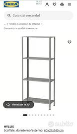 Scaffale Ikea Hyllis in acciaio galvanizzato 