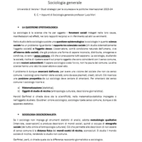 Appunti sociologia generale 30L