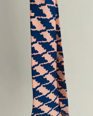 Cravatta vintage blu rosa anni '60