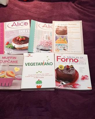 set 3 riviste e 3 libri cucina e dolci