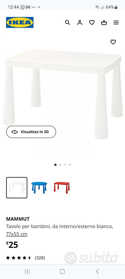 MAMMUT Tavolo per bambini, da interno/esterno bianco, 77x55 cm - IKEA Italia