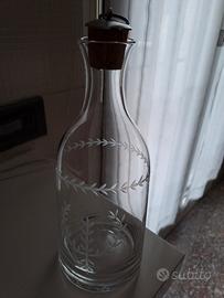 Bottiglia da liquore, nuova, vetro serigrafato. 