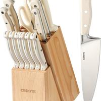 CAROTE Set Coltelli da Cucina con Ceppo,14 Pezzi d