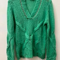 💚 Maglione Patrizia Pepe Verde Menta con Catena
