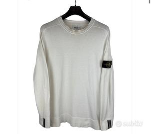 Maglione bianco con strisce sui polsini Stone Isla