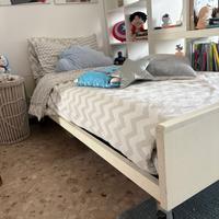 Letto singolo laccato bianco