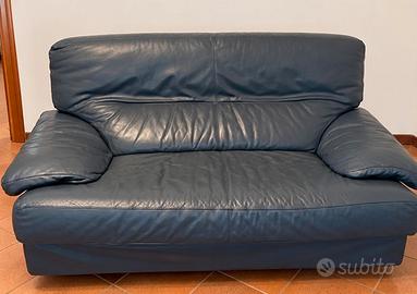 CINOVA – Divano in vera pelle blu – Made in Italy