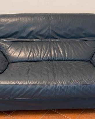 CINOVA – Divano in vera pelle blu – Made in Italy