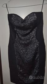 Vestito tubino nero paillettes