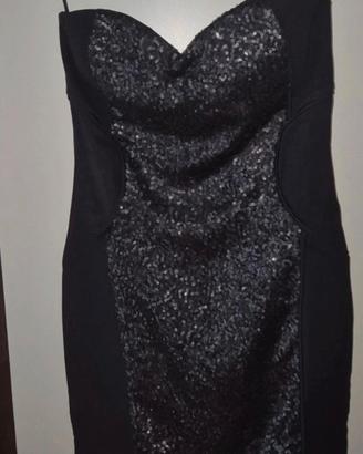 Vestito tubino nero paillettes