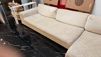 Divano Velluto Arketipo velluto beige 2 pezzi
