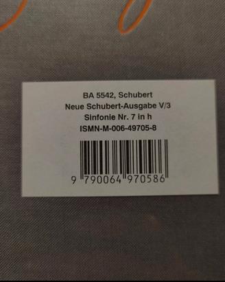 partitura Bärenreiter Schubert - sinfonia n.8