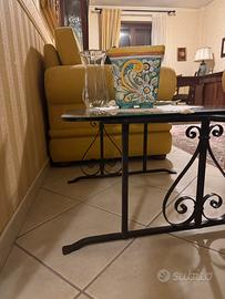 Tavolino di vetro artigianle