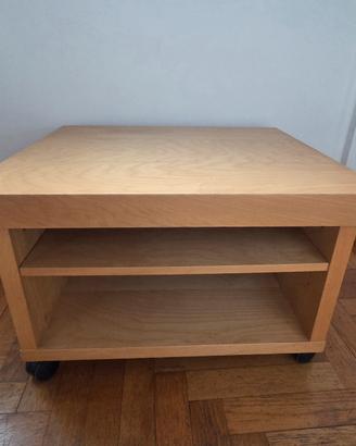Mobile Ikea tavolino basso betulla con ruote