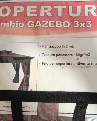 Telo ricambio gazebo 3 x 3 con anti vento