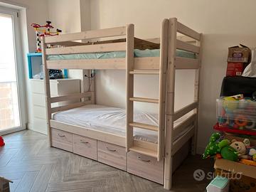 Letto a castello modulare FLEXA 4 cassetti  e acc
