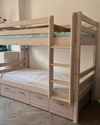 Letto a castello modulare FLEXA 4 cassetti  e acc