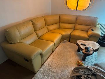 divano dondi salotti in pelle gialla