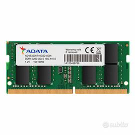 Ram per Notebook Adata Ddr4 8Gb Nuove (1X8Gb) 3200
