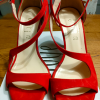 Sandalo rosso con tacco