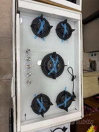 Piano cottura 90cm vetro bianco nuovo