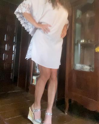 Copricostume Calzedonia con maniche in macrame’